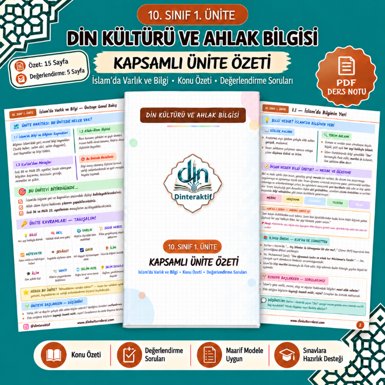  10. SINIF 1. ÜNİTE KAPSAMLI ÖZET-DEĞERLENDİRME PDF