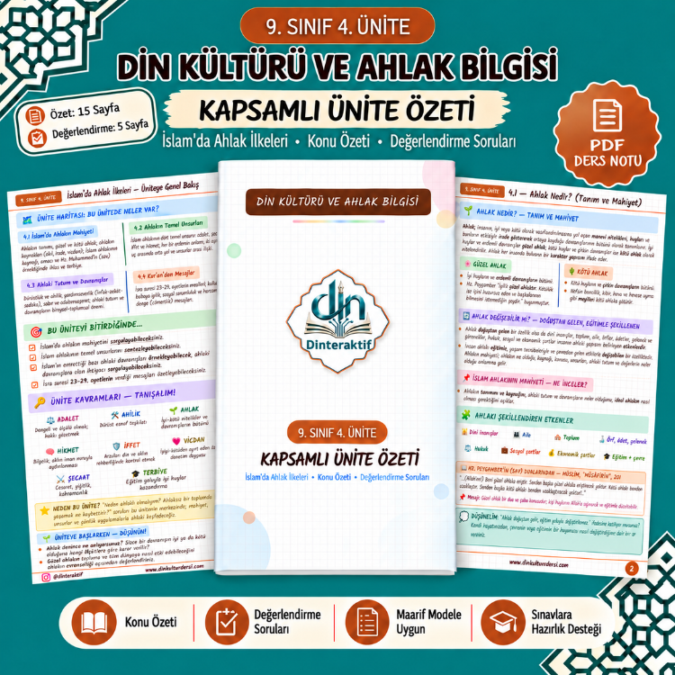 9. SINIF 4. ÜNİTE KAPSAMLI ÖZET-DEĞERLENDİRME PDF