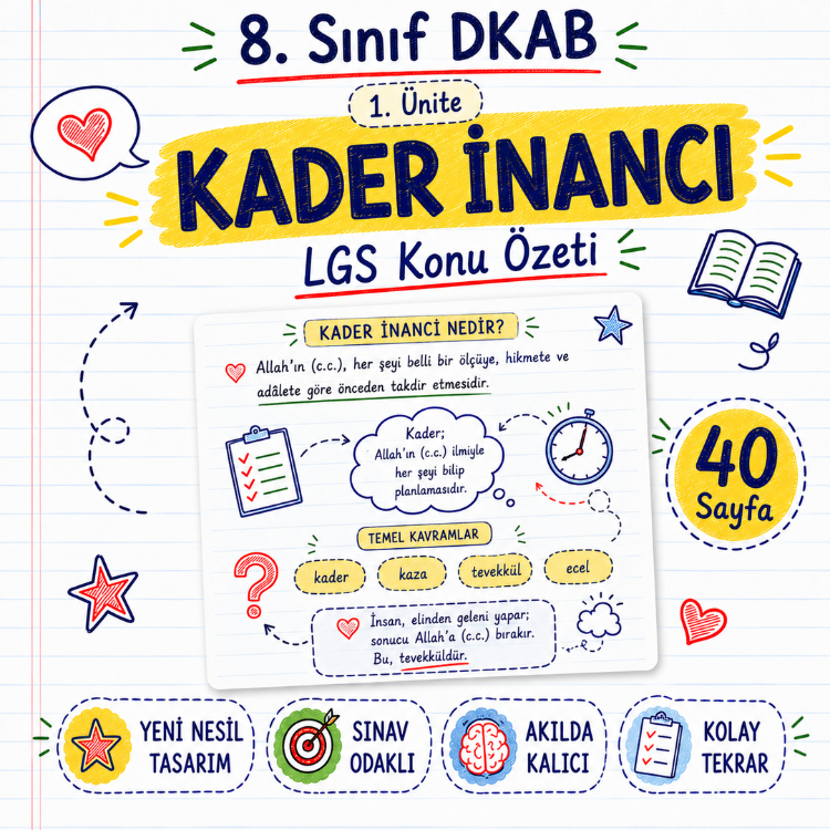 8. Sınıf LGS DKAB - 40 Sayfa Görsel Konu Özeti