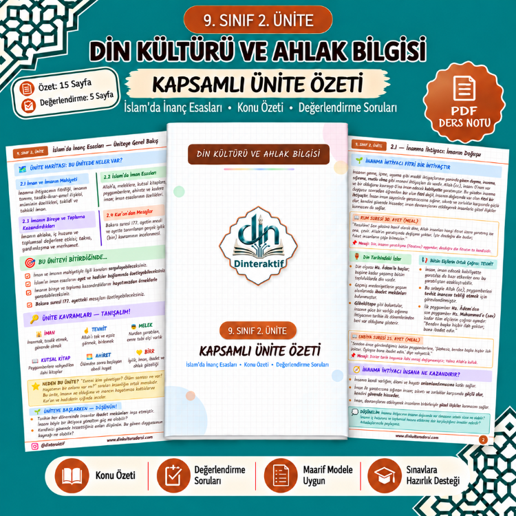 9. SINIF 2. ÜNİTE KAPSAMLI ÖZET-DEĞERLENDİRME PDF