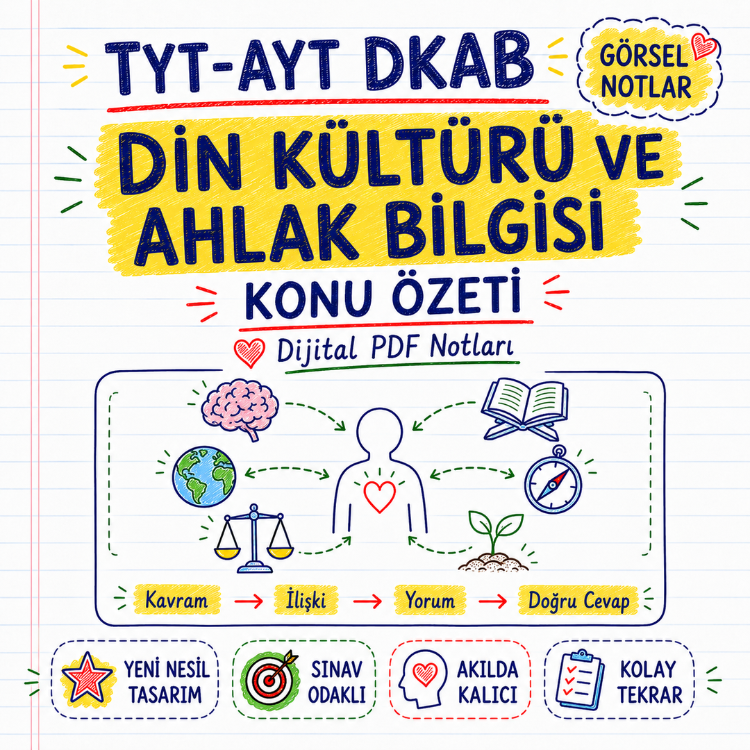 TYT-AYT DKAB - 50 Sayfa Görsel Konu Özeti