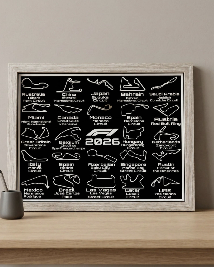 Formula 2026 Calendar 3D Çerçeve