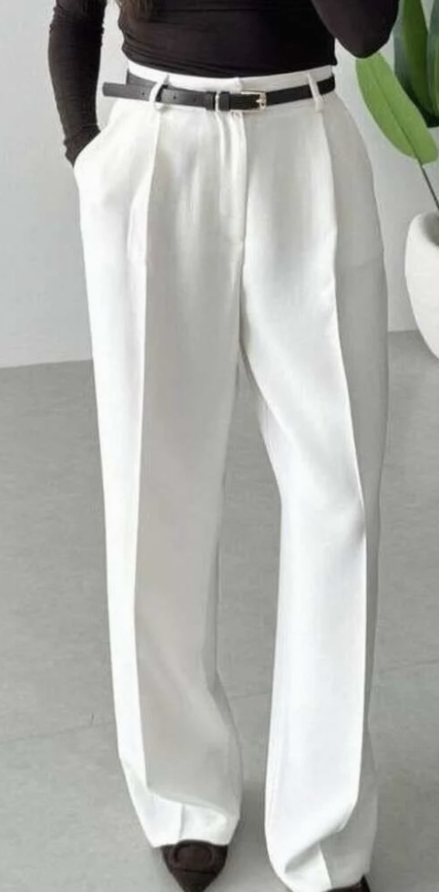 Yüksek Bel Palazzo Model Pantolon