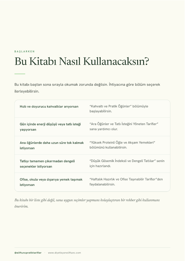 Dengeli Mutfak E-Kitabı | Diyetisyen Elif Tunç - 120 Sağlıklı ve Lezzetli Tarif
