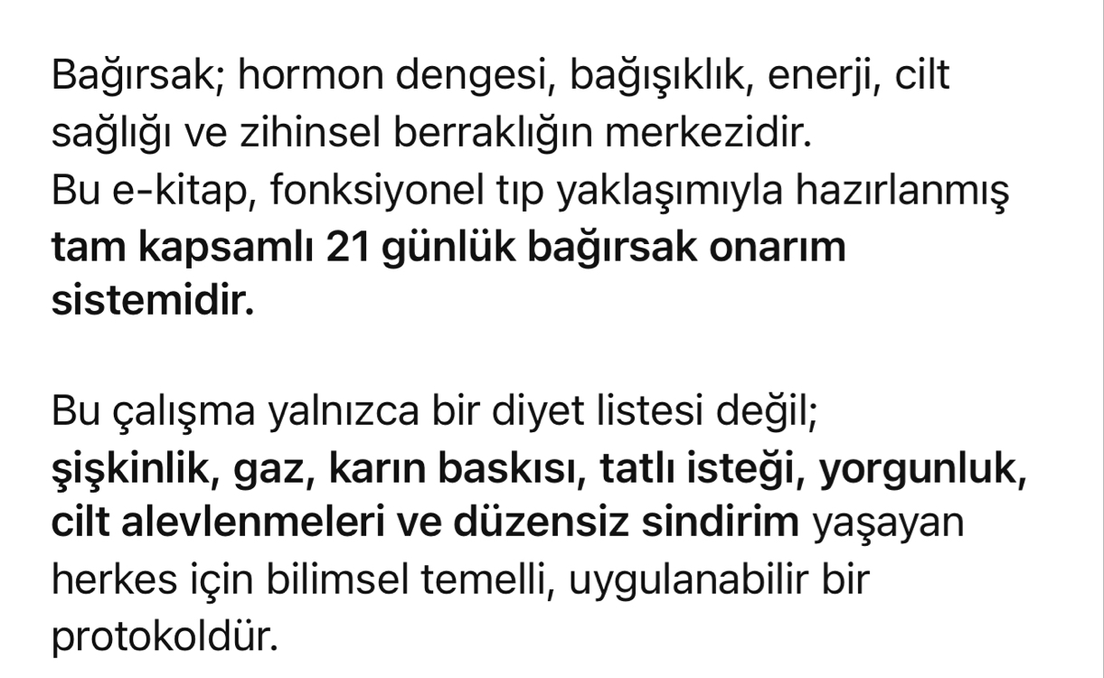 LANSMAN FİYATI İLE 21 GÜNLÜK BAĞIRSAK ONARIM DİYETİ
