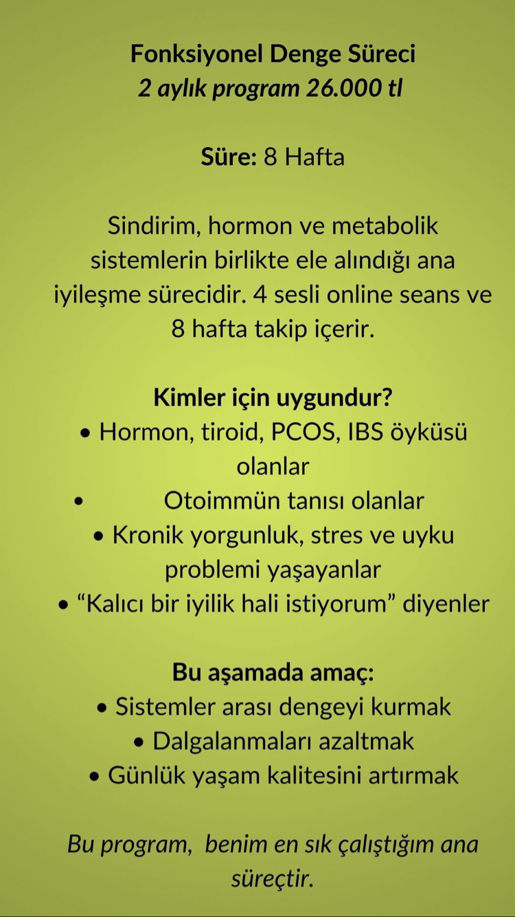 2 AYLIK FONKSİYONEL ONARIM PROGRAMI