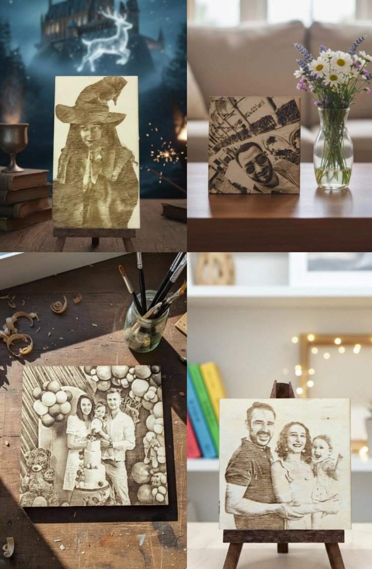 Kişiye Özel Lazer Kazıma Ahşap Fotoğraf Panosu