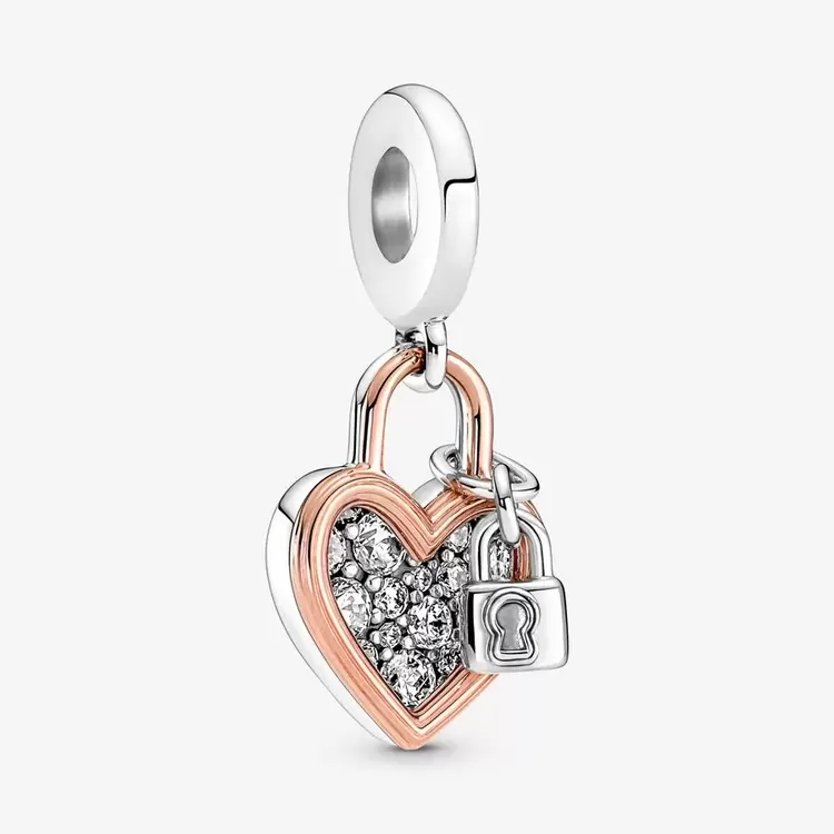 KALP VE KİLİT ÇİFT SALLANTILI CHARM