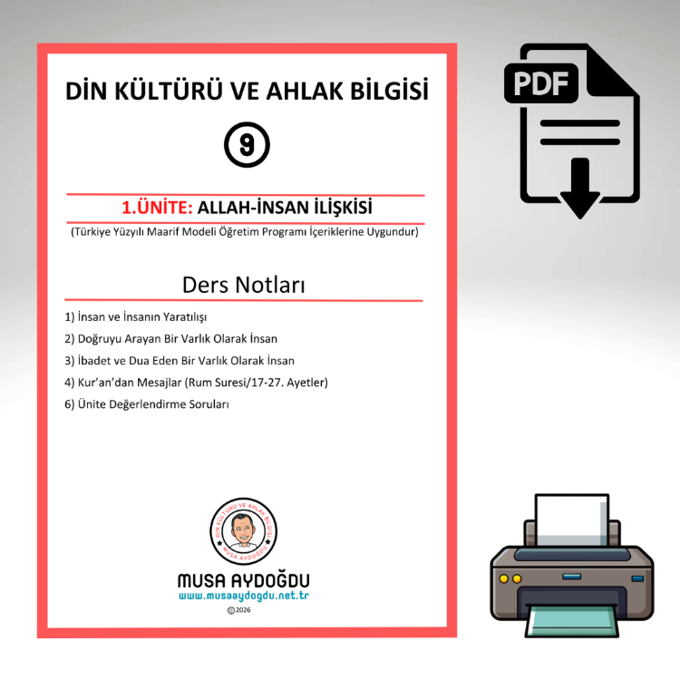 9.Sınıf 1.Ünite/Allah İnsan İlişkisi-DersNotları_Etkinlikler_CA