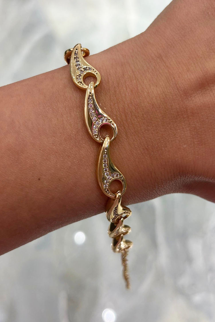 Özel Seri 14k Altın Kaplama Taşlı Bileklik