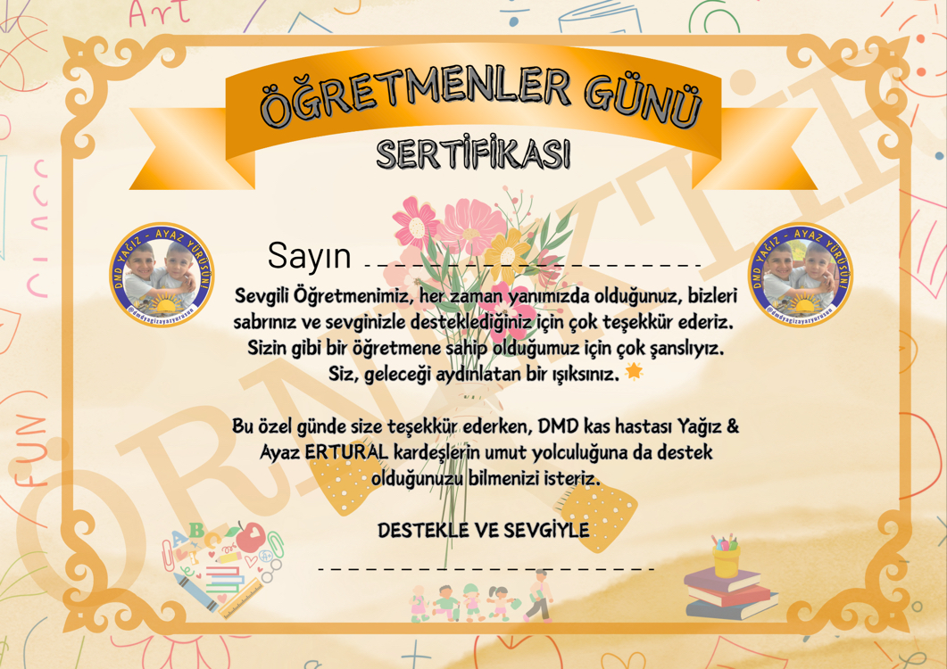 Öğretmenler Günü Sertifikası 