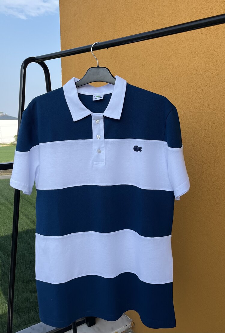 Lacoste Lacivert Beyaz Çizgili