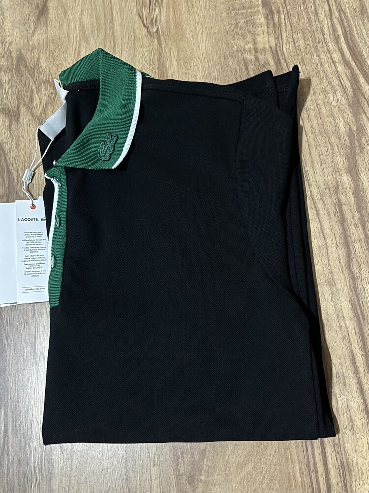 Siyah Lacoste Yeşil Yaka