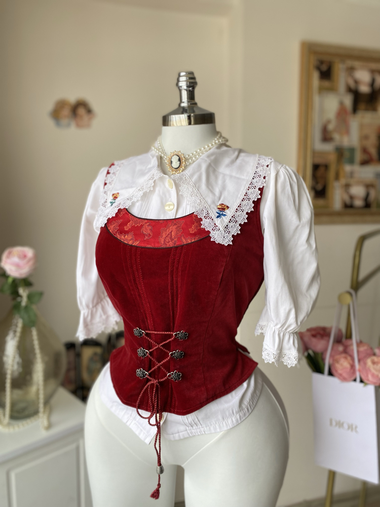 Vintage kadife premium korse