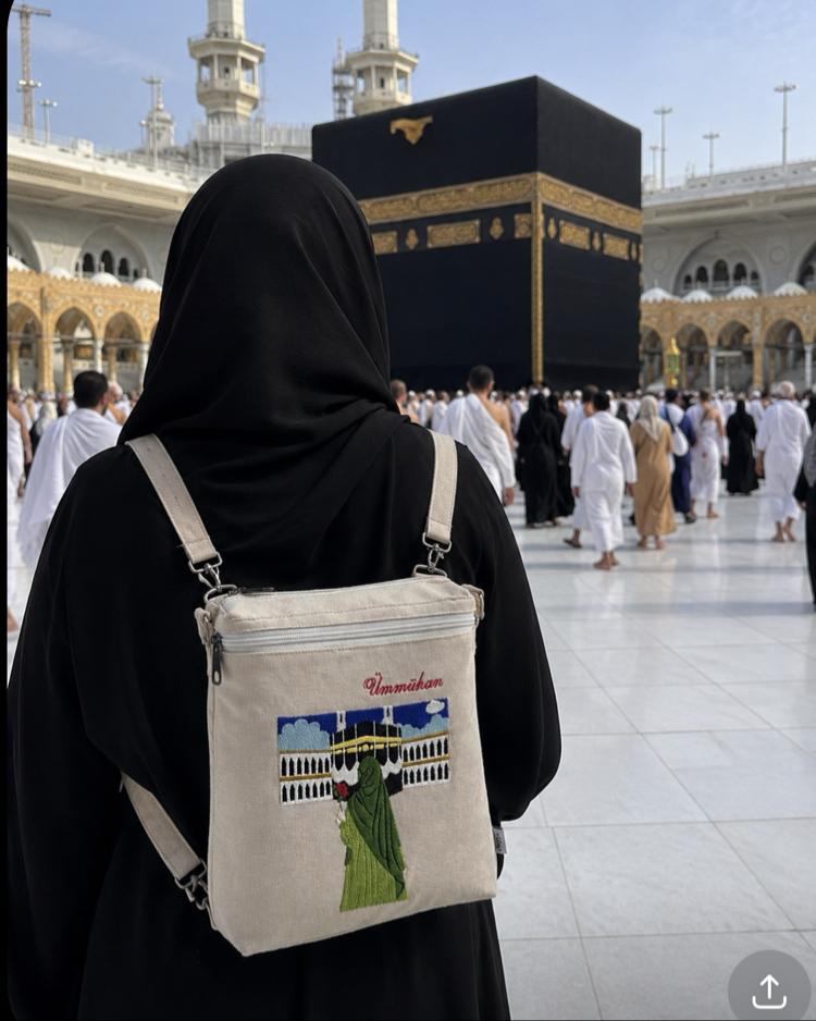 Kabe desenli umre çantası