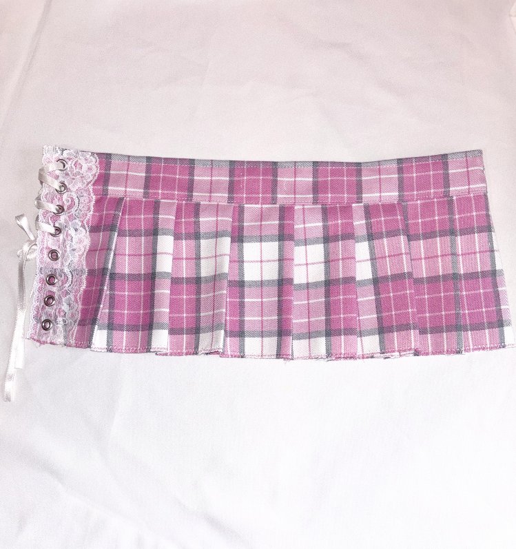 Dolly Up • Mini Pembe Ekose Etek