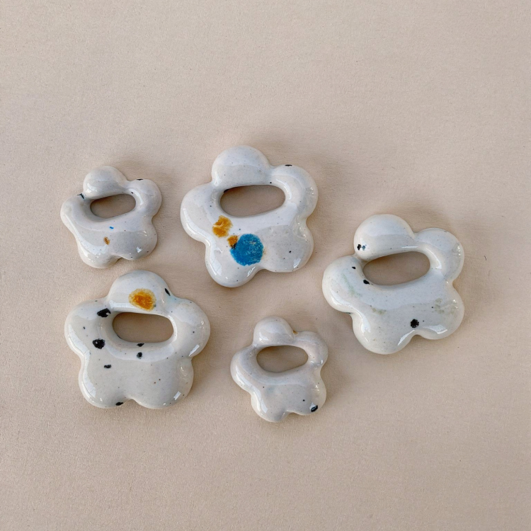 Mini Milk Splash Seramik Charm Kolye / Çanta & Pantolon Aksesuarı