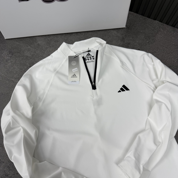 Adidas Dri-Fit Yarım Fermuar Performance Sweat | Beyaz