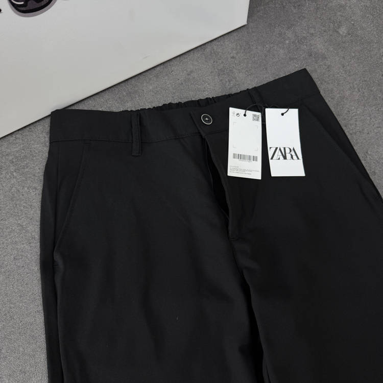 Zara Baggy Fit Pilesiz Kumaş Pantolon | Siyah