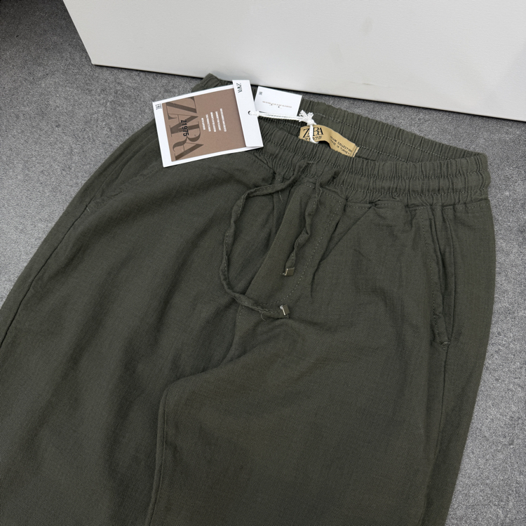 Zara Keten Pantolon | Yeşil