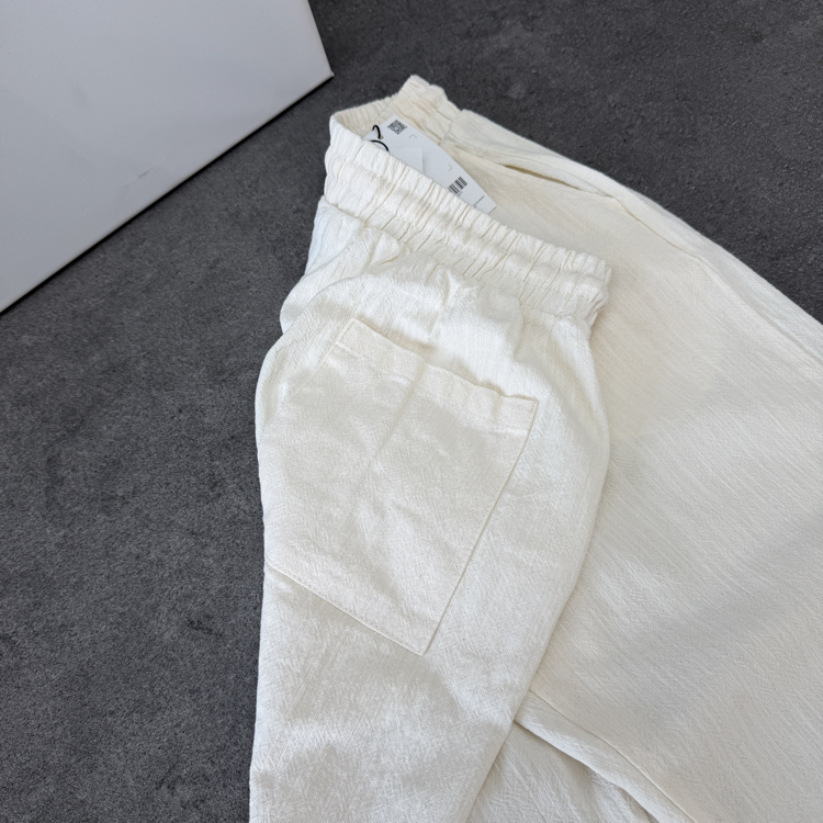 Zara Ham Keten Pantolon | Krem