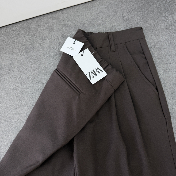 Zara Baggy Fit Kumaş Pantolon | Kahverengi