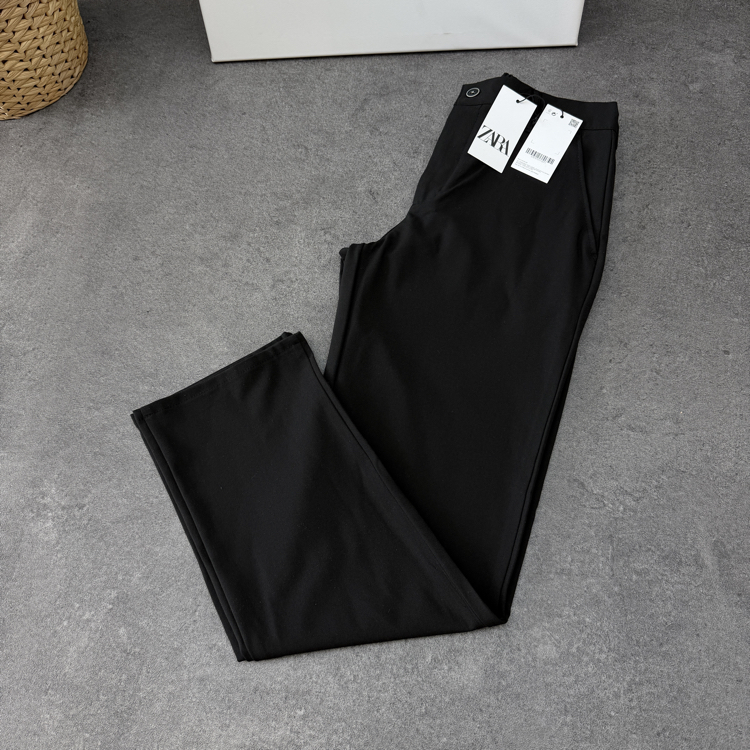 Zara Baggy Fit Pilesiz Kumaş Pantolon | Siyah