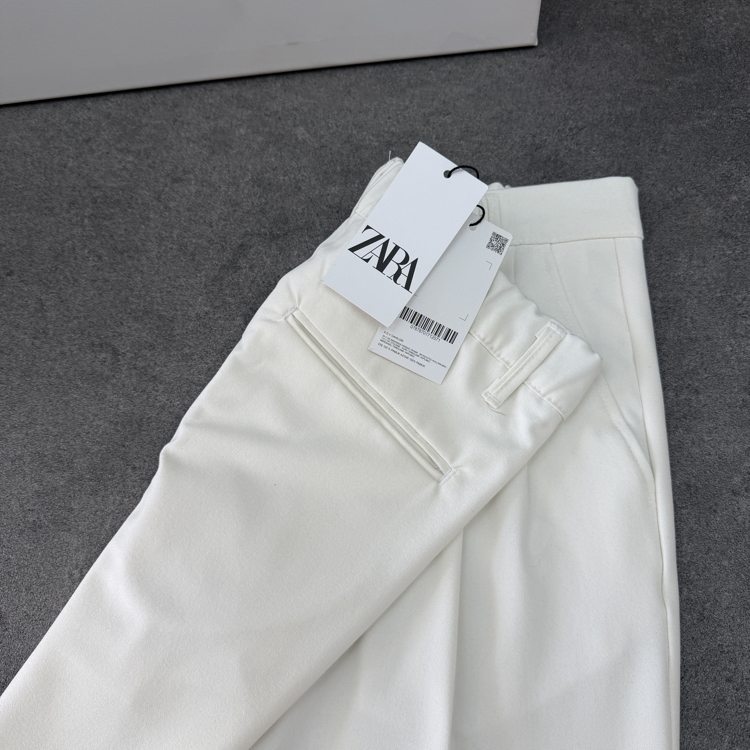 Zara Baggy Fit Kumaş Pantolon | Fildişi