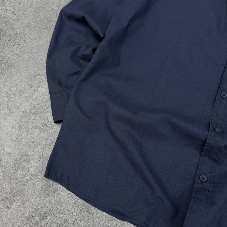 Zara Ham Keten Relax Fit Gömlek | Lacivert  [JSFR]
