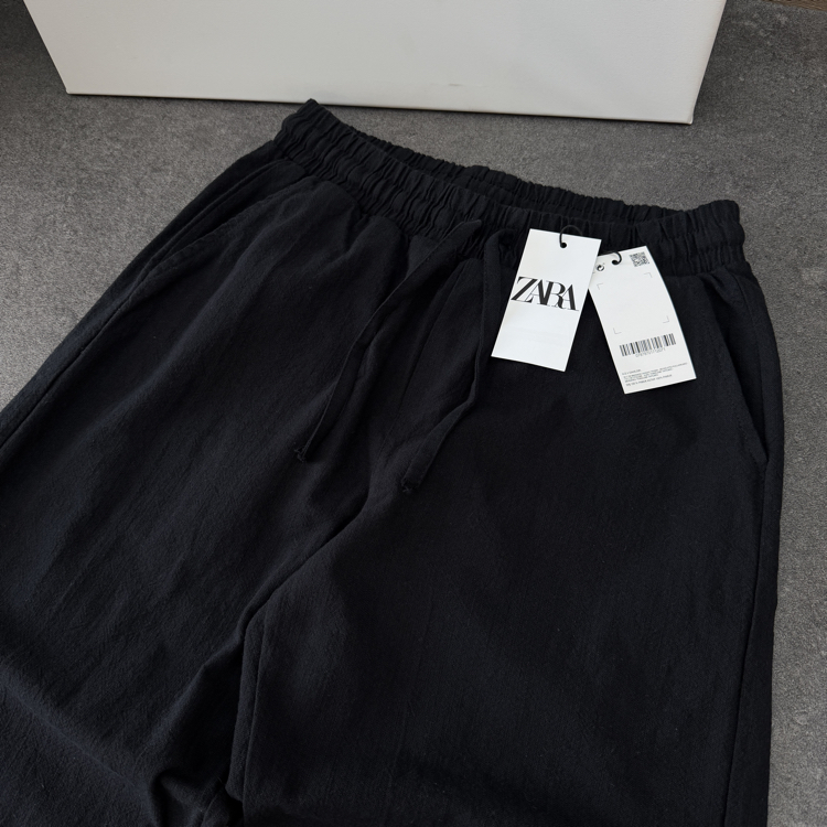 Zara Ham Keten Pantolon | Siyah