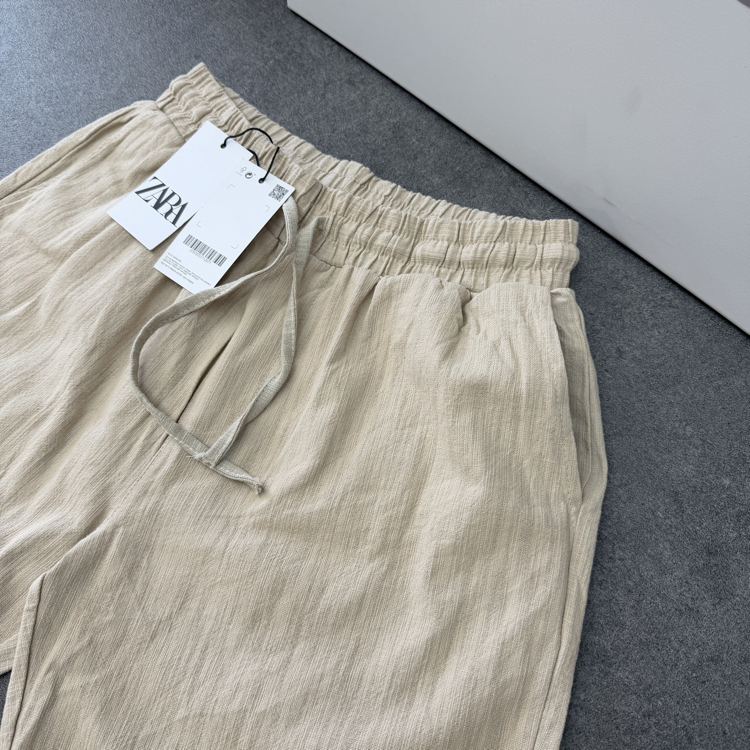 Zara Ham Keten Şort | Bej