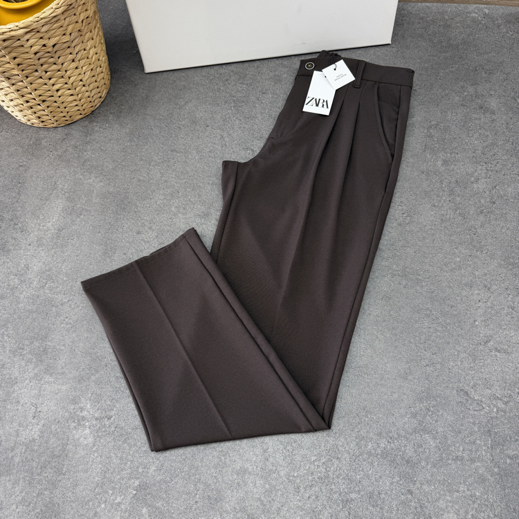 Zara Baggy Fit Kumaş Pantolon | Kahverengi