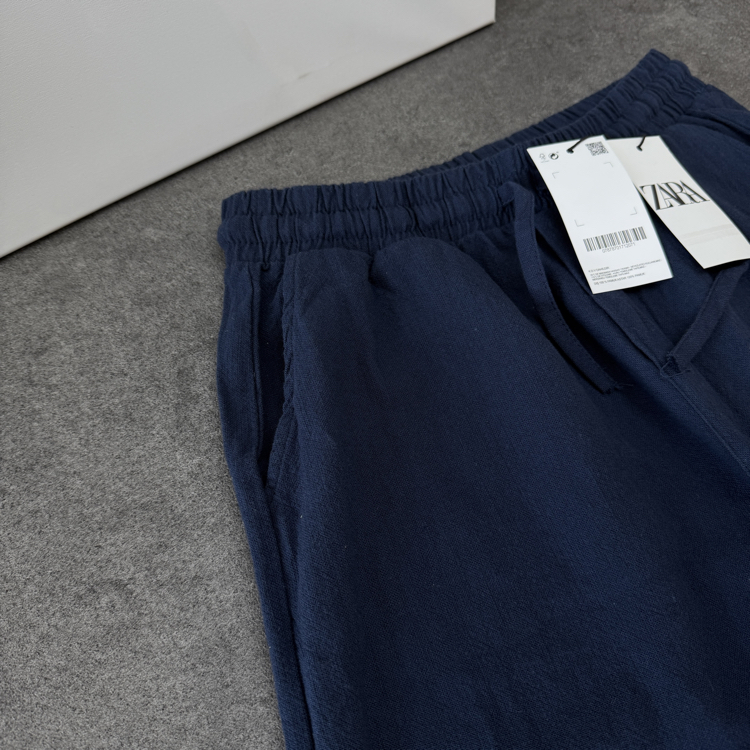Zara Ham Keten Pantolon | Lacivert