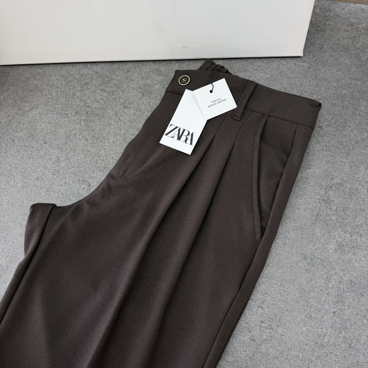Zara Baggy Fit Kumaş Pantolon | Kahverengi