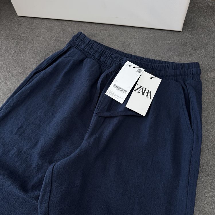 Zara Ham Keten Pantolon | Lacivert