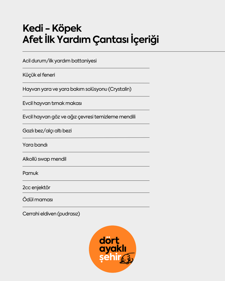 Kedi - Köpek | Afet ve İlk Yardım Çantası