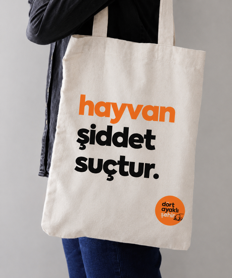 Hayvana Şiddet Suçtur | Kanvas çanta