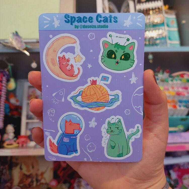 Space Cats Sticker Seti