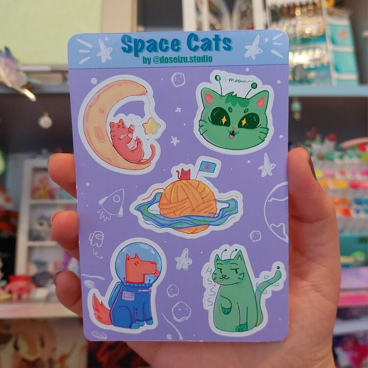 Space Cats Sticker Seti