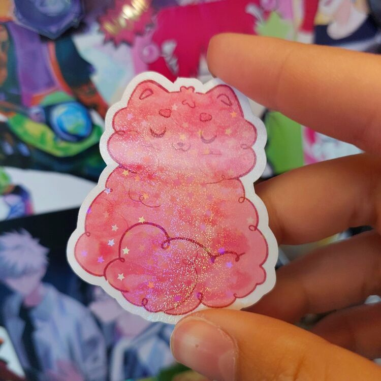 Pamuk Şeker Kedi Sticker 