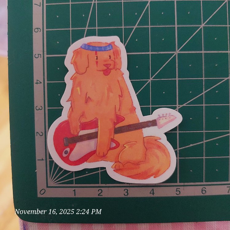 Musician Dog Holo Sticker