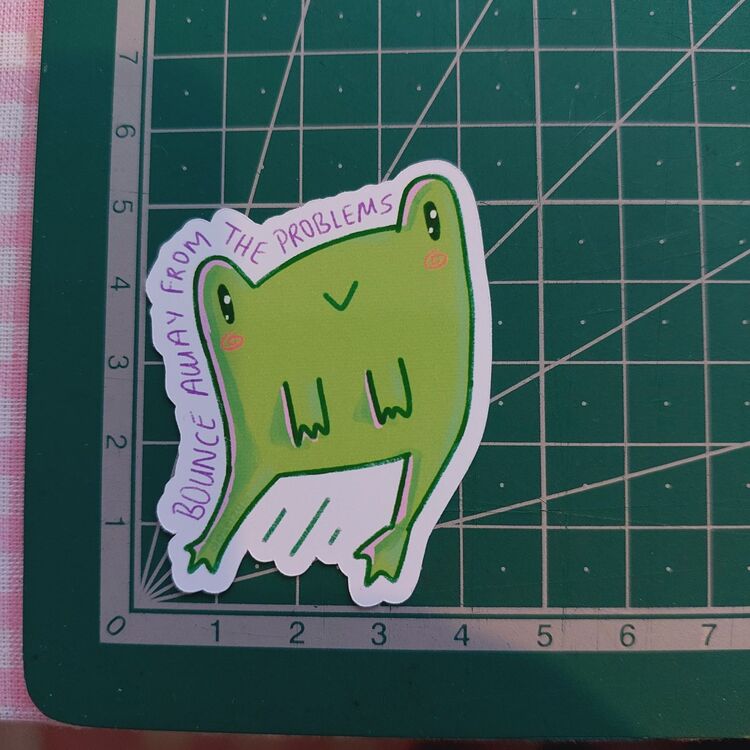 Bouncing Frog Sticker