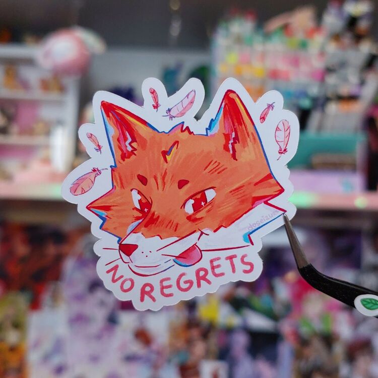No Regrets Tilki Sticker