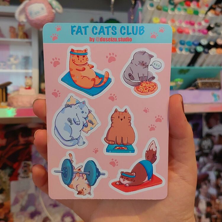 Fat Cats Club Sticker Seti
