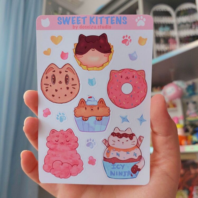Sweet Kittens Sticker Seti