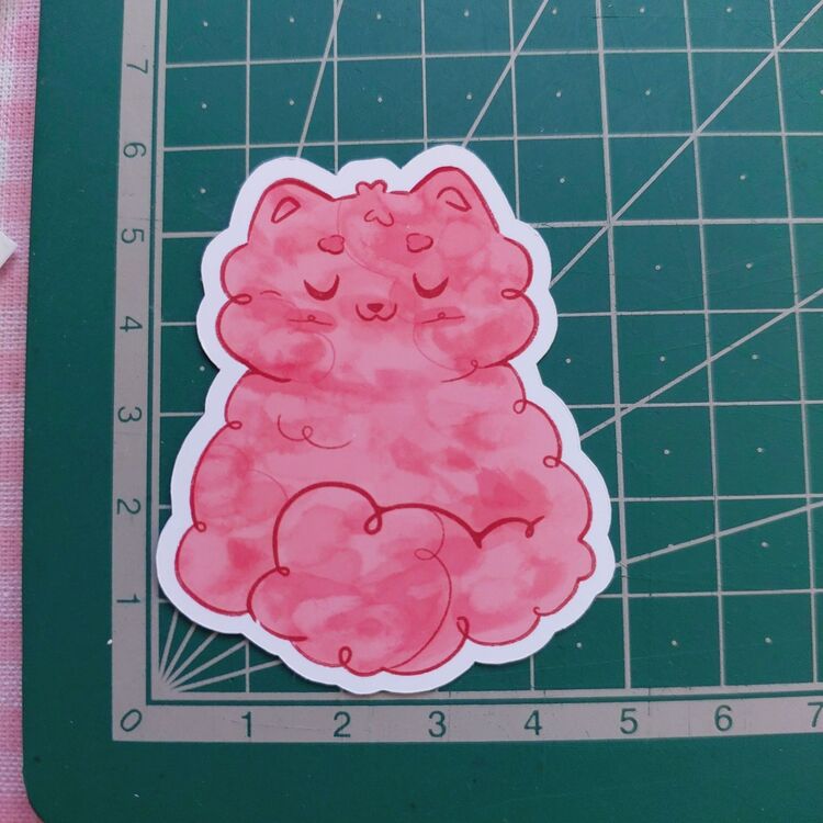Pamuk Şeker Kedi Sticker 