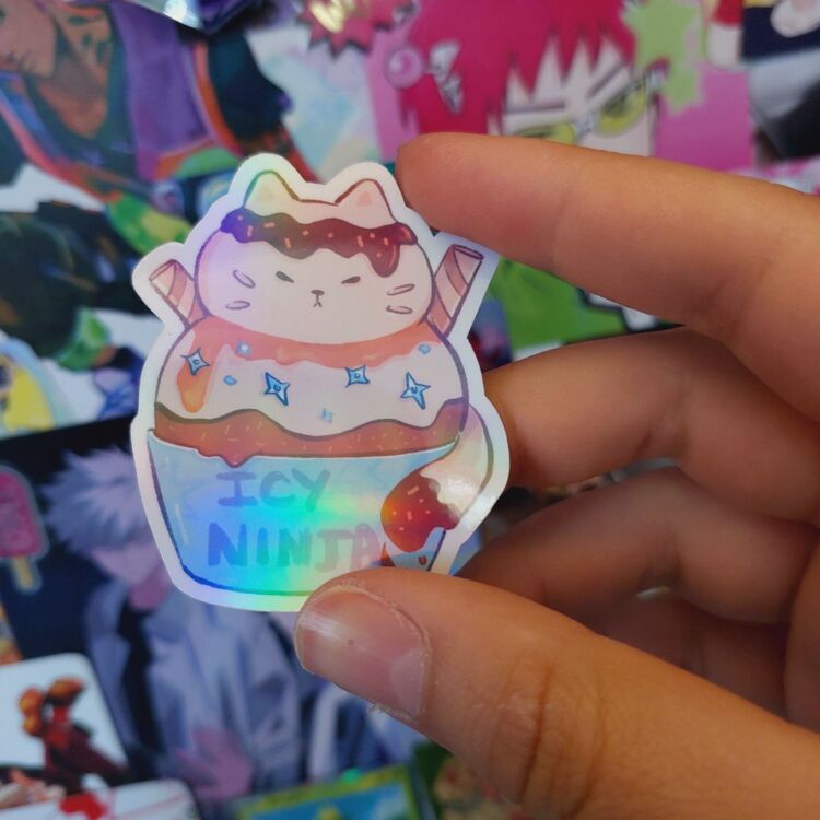 Dondurma Ninja Kedi Sticker
