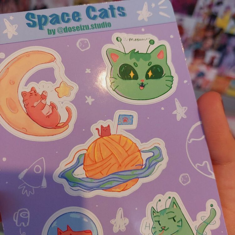 Space Cats Sticker Seti
