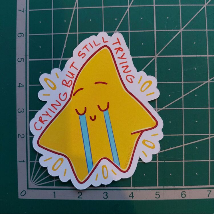 Crying Star Hologramlı Sticker