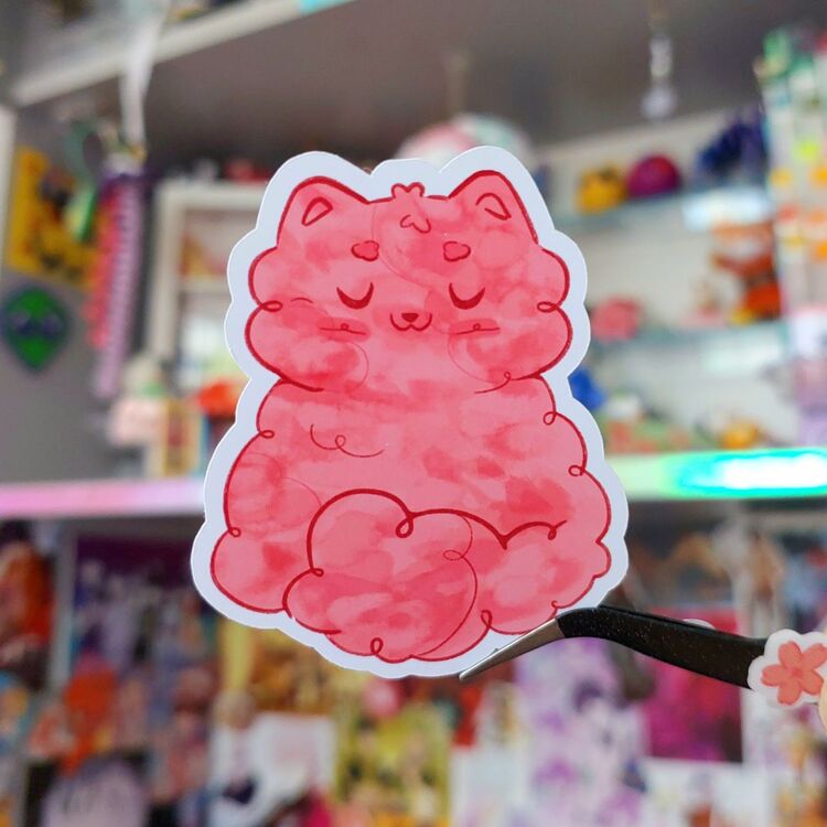 Pamuk Şeker Kedi Sticker 